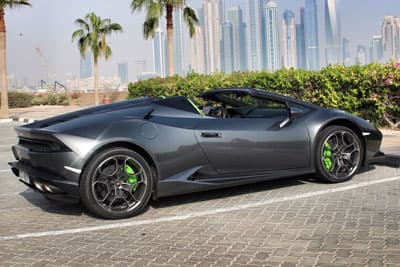 Grey Lamborghini Huracan Spyder
