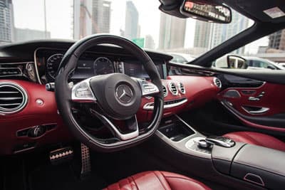 White Mercedes S500 Coupe