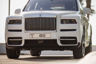 White Rolls Royce Cullinan